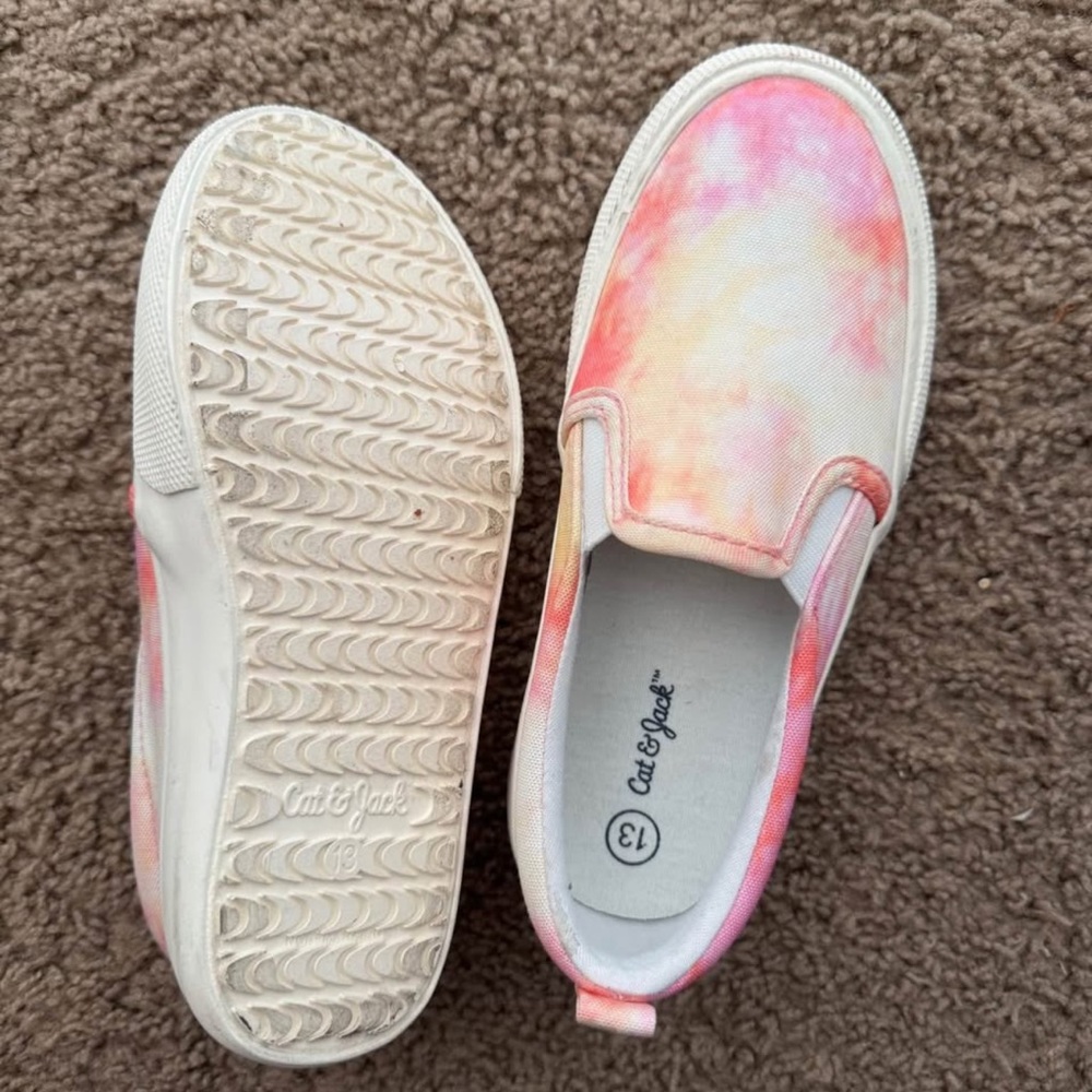 Cat & Jack kids White and Pink Slip-On Sneakers